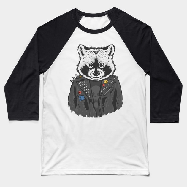 Metal Racoon Baseball T-Shirt by haloakuadit